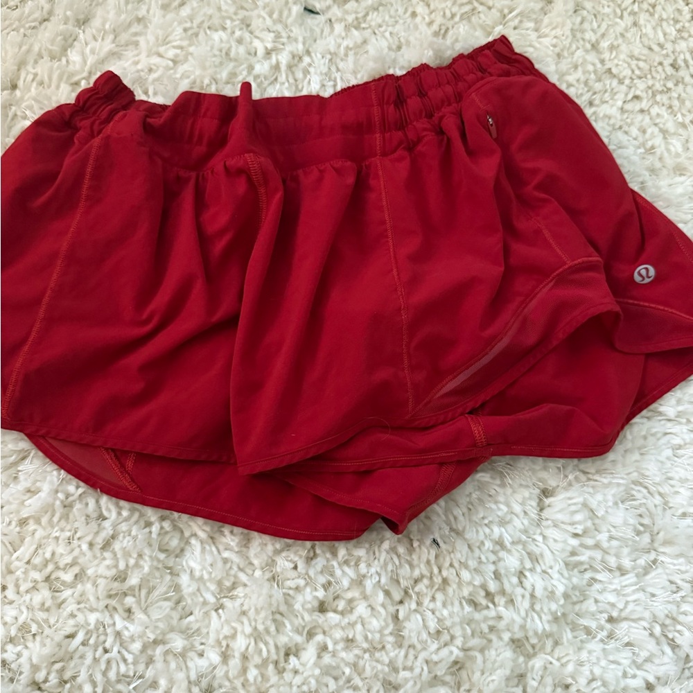 Lululemon Athletica Red Athletic Shorts Lightweight Elastic Waist